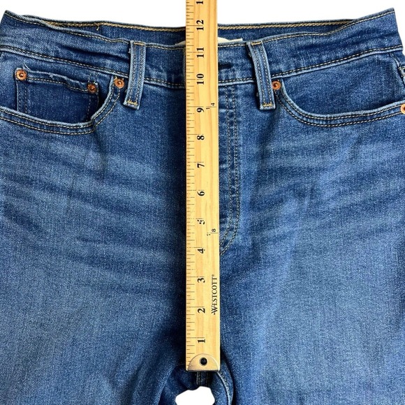 Levis Womens 30 Wedgie Straight Medium Wash High Rise Distressed Jeans - Picture 4 of 9